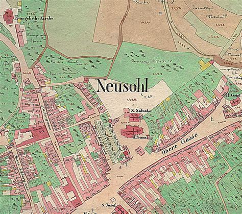 Dobová mapa alebo ilustrácia obce Veľké Uherce s vyznačením historických sídlisk.