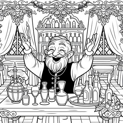 Ilustrácia slávnostne prestretého stola s rôznymi chodmi a nápojmi.