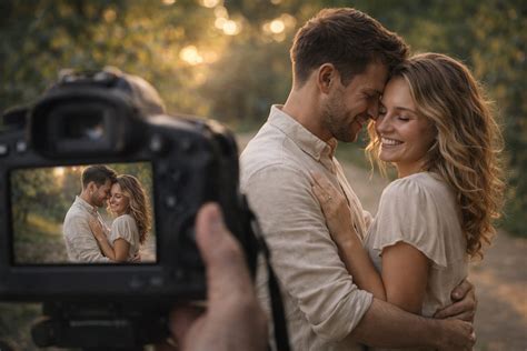 Svadobný pár pri fotografovaní v exteriéri