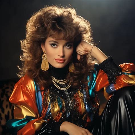 Thematic photo of a fashion model from the 1970s or 1980s in a studio setting